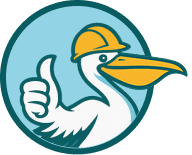 Direct Remodels pelican mascot